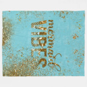 Mermaid Vibes - Gold Glitzer Typografie auf Aquama Fleecedecke (Vorderseite (Horizontal))