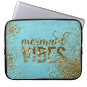 Mermaid Vibes - Gold Glitzer Typografie auf Aquama Laptopschutzhülle (Vorderseite)
