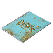 Mermaid Vibes - Gold Glitzer Typografie auf Aquama Notizblock (Linke Seite)