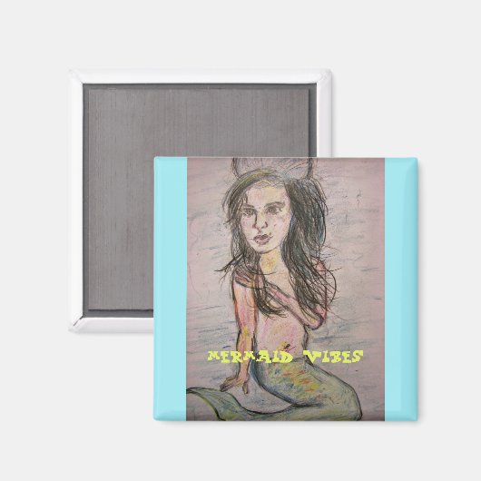 Mermaid Vibes Magnet (Vorderseite/Rückseite)