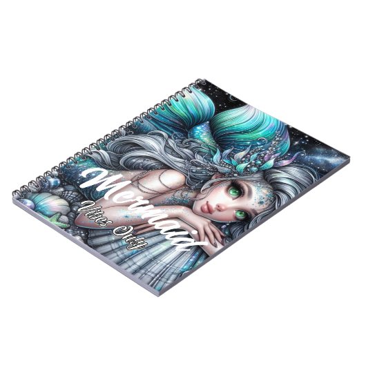 Mermaid Vibes Only Spiral Notebook - Fantasy Ocean Notizblock (Linke Seite)