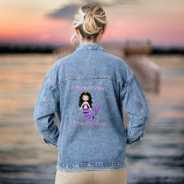 Mermaid Vibes Pink und Lila Strand Inspiriert Jeansjacke