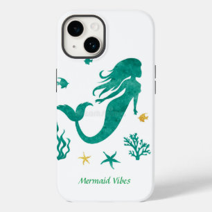 Mermaid Vibes White und Aquamarin Case-Mate iPhone 14 Hülle