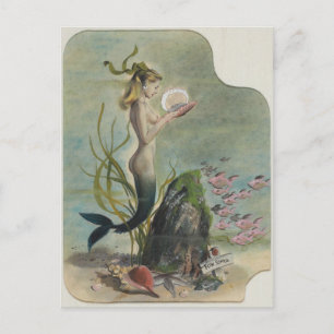 Mermaid Vintag Art Postcard Postkarte