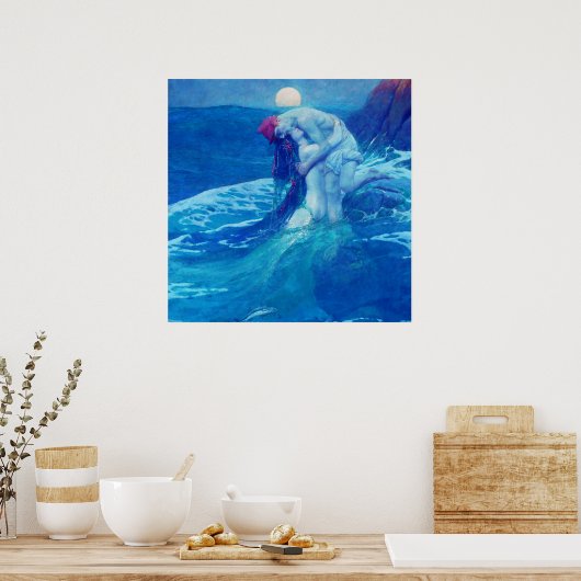 Mermaid Vintag Blue 2 Poster (Küche)