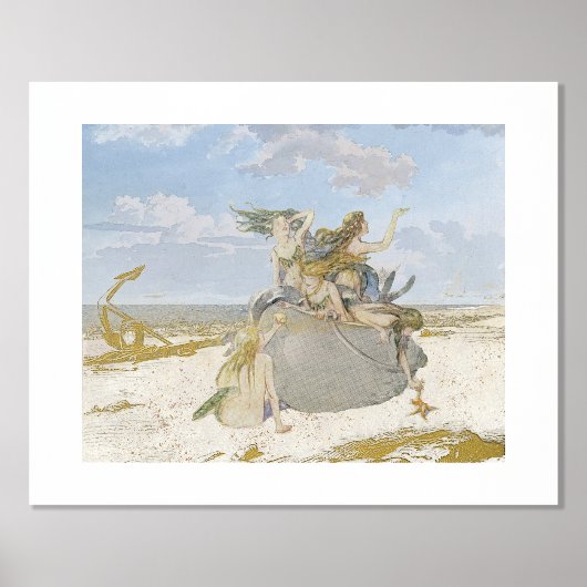 Mermaid Vintag Decoupage Beach Starfish Ozean Foliendrucke (Vorderseite)