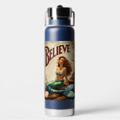Mermaid Vintage Believe Ocean Myth Trinkflasche (Hinten)