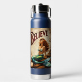Mermaid Vintage Believe Ocean Myth Trinkflasche (Vorderseite)