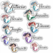 Mermaid Vinyl Name Stickers Aufkleber (Vorderseite)
