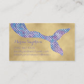 Mermaid Visitenkarten Blue Periwinkle Sequin Glatt Visitenkarte (Rückseite)