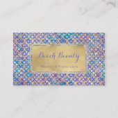 Mermaid Visitenkarten Blue Periwinkle Sequin Glatt Visitenkarte (Vorderseite)