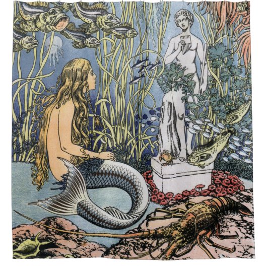 Mermaid von Ivan Bilibin Duschvorhang (Vorderseite)