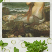 Mermaid von John William Waterhouse Geschirrtuch (Gefaltet)