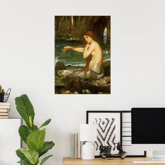 Mermaid von John William Waterhouse Poster (Heimbüro)