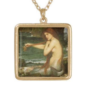 Mermaid von John William Waterhouse Vergoldete Kette