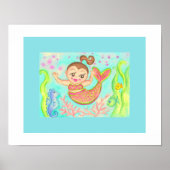 Mermaid Wall Art Print Poster (Vorne)