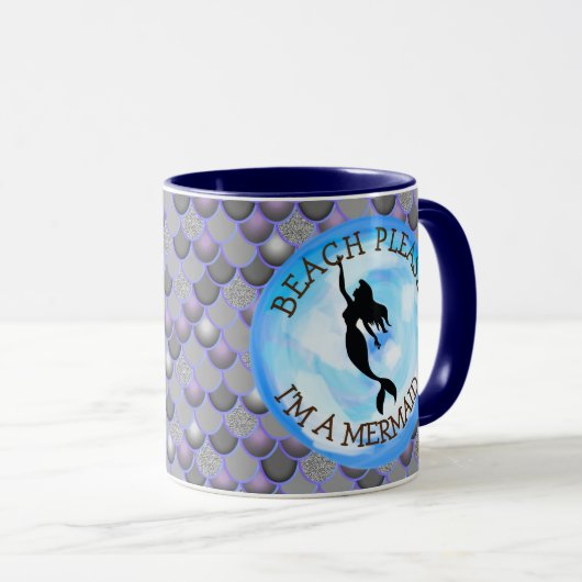 Mermaid Warrior Gray Tasse (VorderseiteRechts)