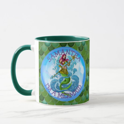 Mermaid Warrior Green Ich bin ein MERMAID Tasse (Links)