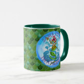 Mermaid Warrior Green Ich bin ein MERMAID Tasse (VorderseiteRechts)