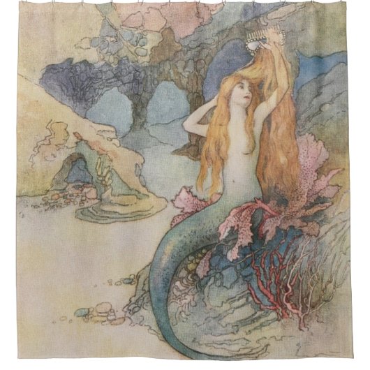Mermaid Warwick Goble Duschvorhang (Vorderseite)