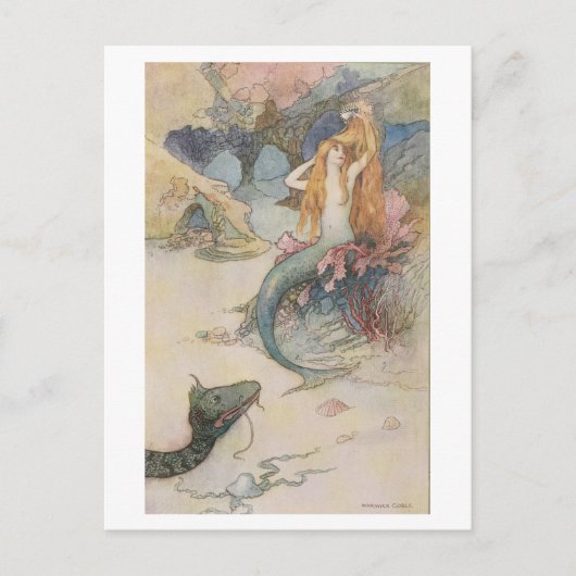 Mermaid Warwick Goble Postkarte (Vorderseite)