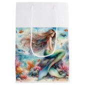 Mermaid Wasserfarbe Mittlere Geschenktüte (Rückseite)