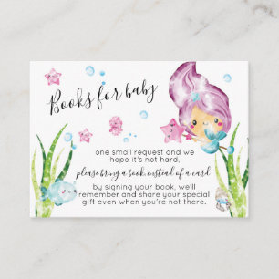 Mermaid Watercolor Baby Showbücher für Baby Begleitkarte