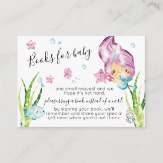 Mermaid Watercolor Baby Showbücher für Baby Begleitkarte