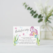 Mermaid Watercolor Baby Showbücher für Baby Begleitkarte (Stehend Vorderseite)