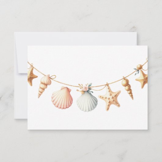 Mermaid watercolor Birthday Invitation Einladung (Rückseite)