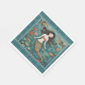 Mermaid Watercolor Birthday Serviette (Ecke)