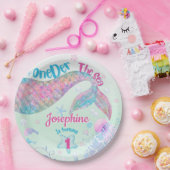 Mermaid watercolor first birthday pappteller (Party)