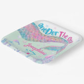 Mermaid watercolor first birthday square pappteller (Gewinkelt)