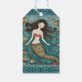 Mermaid Watercolor Geschenkanhänger (Vorderseite)