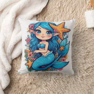 Mermaid Watercolor Kissen