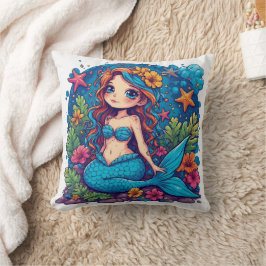 Mermaid Watercolor Kissen