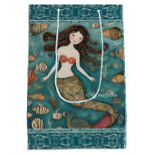 Mermaid Watercolor Mittlere Geschenktüte (Rückseite)