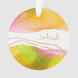 Mermaid Watercolor NAME Gold Glam Fun Kinder sie Ornament