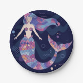 Mermaid Watercolor Pappteller (Vorderseite)