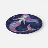 Mermaid Watercolor Pappteller (Schrägansicht)