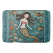 Mermaid Watercolor Personalisiert Badematte (Vorderseite)
