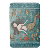 Mermaid Watercolor Personalisiert Badematte (Vorderseite Vertikal)