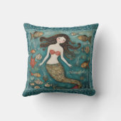 Mermaid Watercolor Personalisiert Kissen (Rückseite)