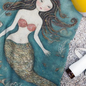 Mermaid Watercolor Personalisiert Strandtuch