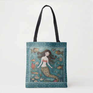 Mermaid Watercolor Personalisiert Tasche