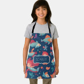 Mermaid Watercolor Personalisiertes Muster Schürze (Insitu)