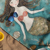 Mermaid Watercolor Strandtuch