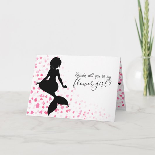 Mermaid Wedding wirst du meine Blume Girl Card sei Karte (Vorderseite)