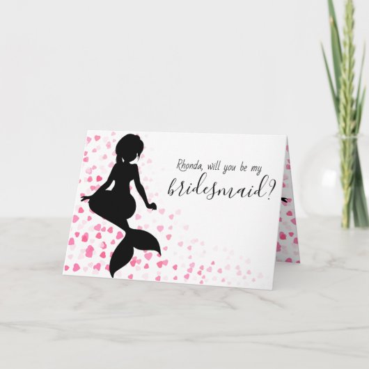Mermaid Wedding wirst du meine Bridesmaid-Karte se Karte (Vorderseite)