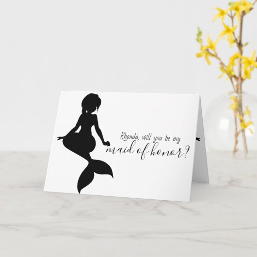 Mermaid Wedding wirst du meine Trauzeugin sein Karte (Gelbe Blume)
